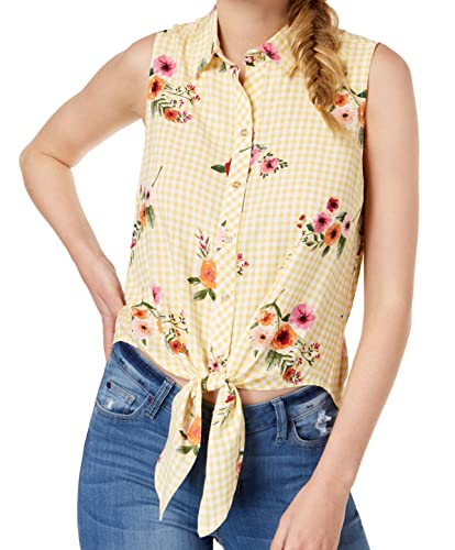 Juniors' Tie-Front Blouse